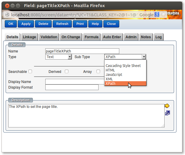 field xpath